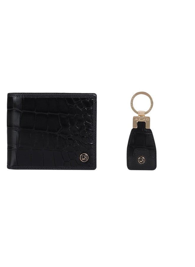 Da Milano Genuine Leather Black Men Wallet & Keychain (0027-2) - Image 1